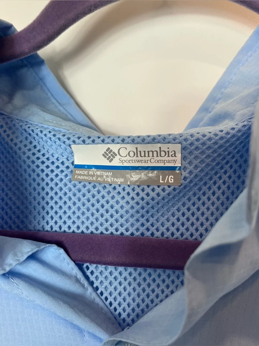 Columbia Men's PFG Tamiami Fishing Vented Shirt Light Sky Blue Large Long Sleeve